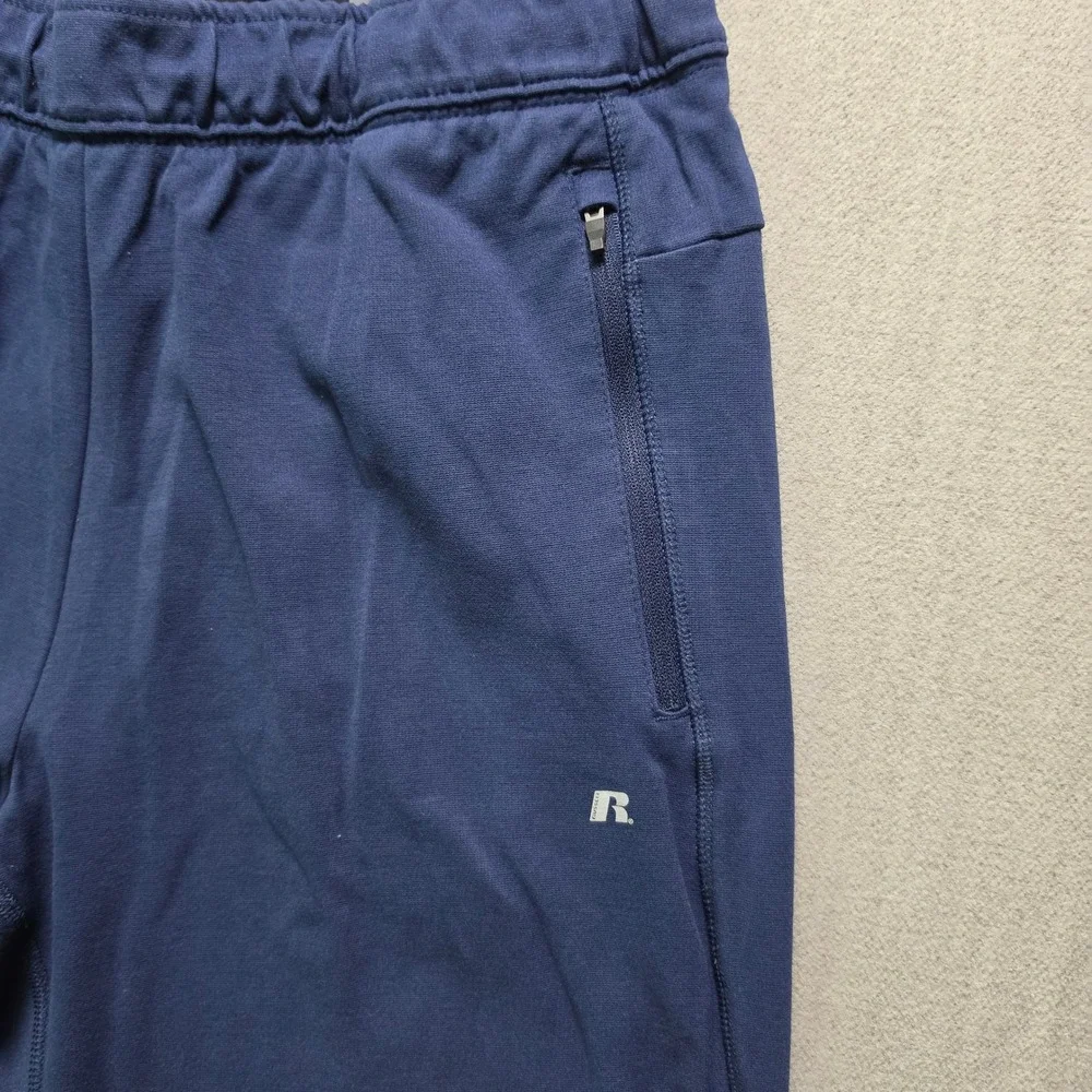 Russell Athletic Joggers Mens Large Navy Blue Zipper Pockets Performance Pants